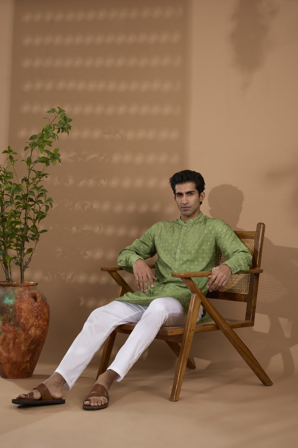Green Embroidered Kurta Set - Spring Break