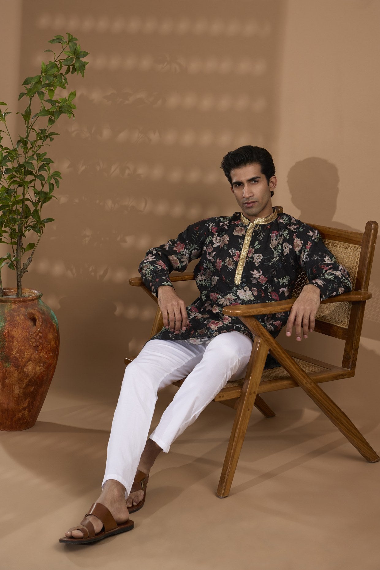 Black Digital Print Kurta Set - Spring Break