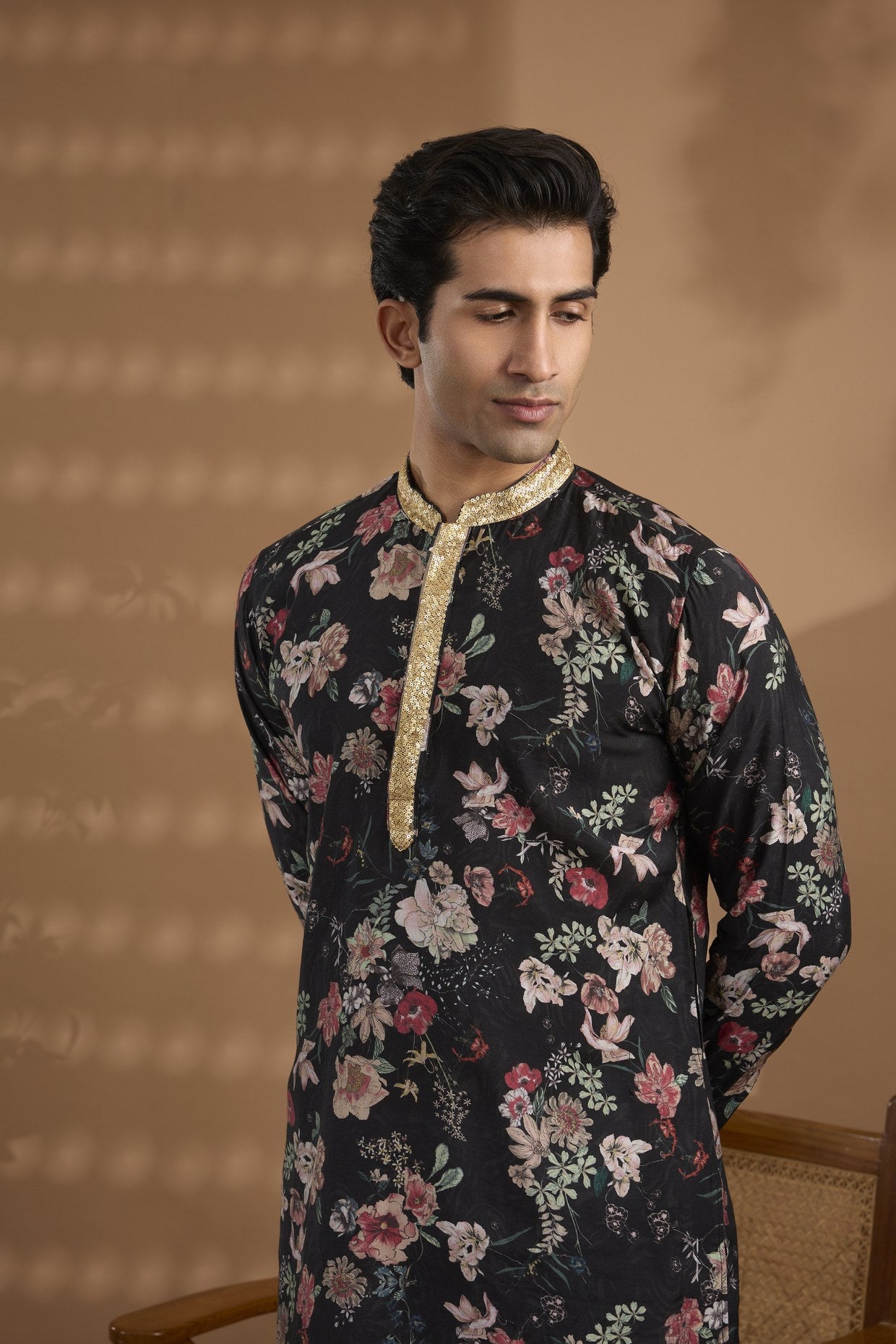 Black Digital Print Kurta Set - Spring Break