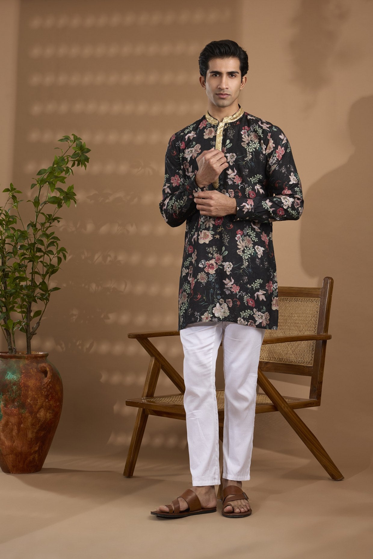 Black Digital Print Kurta Set - Spring Break