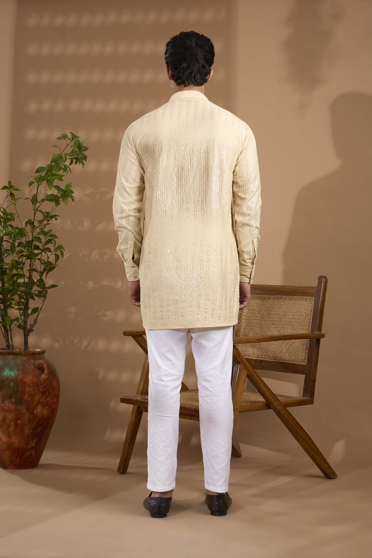 Ivory Sequin Embroidered Kurta Set - Spring Break
