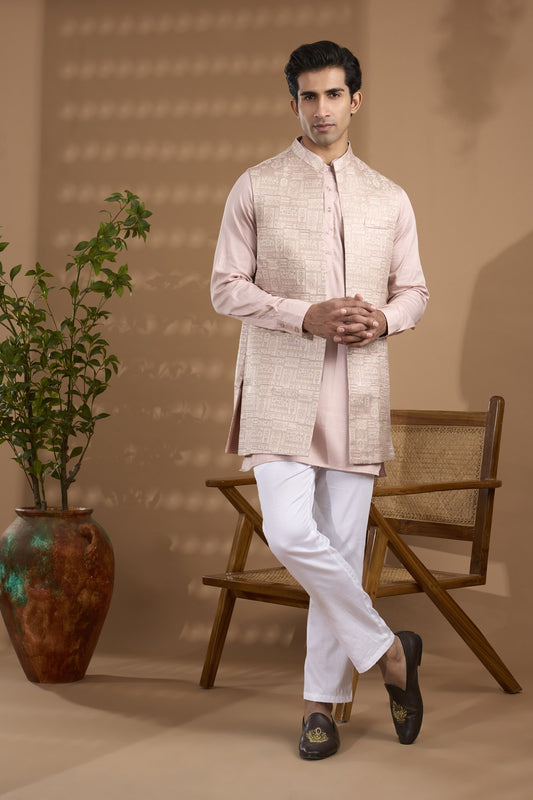 Light Pink Indowestern Set