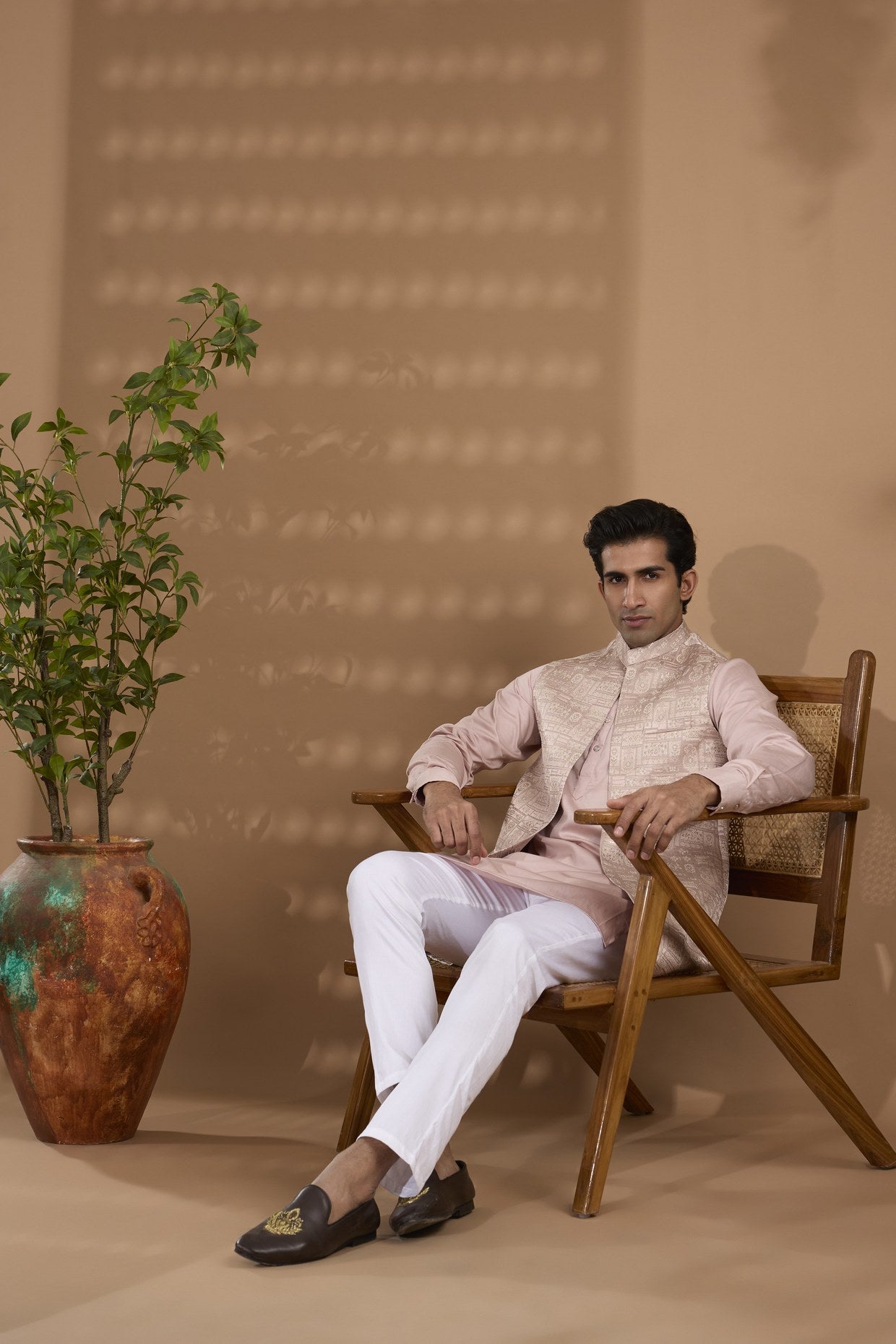 Light Pink Indowestern Set