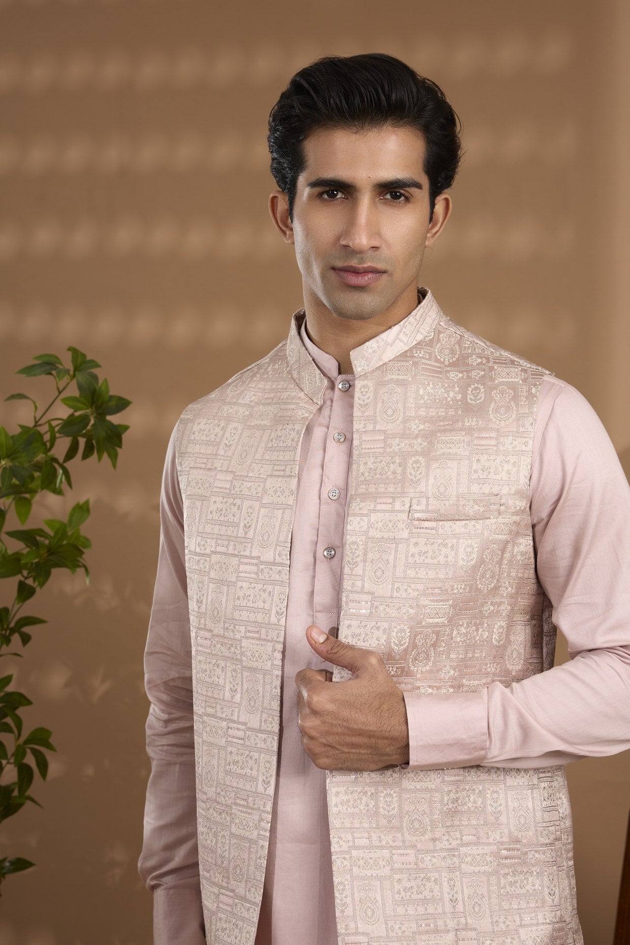 Light Pink Indowestern Set