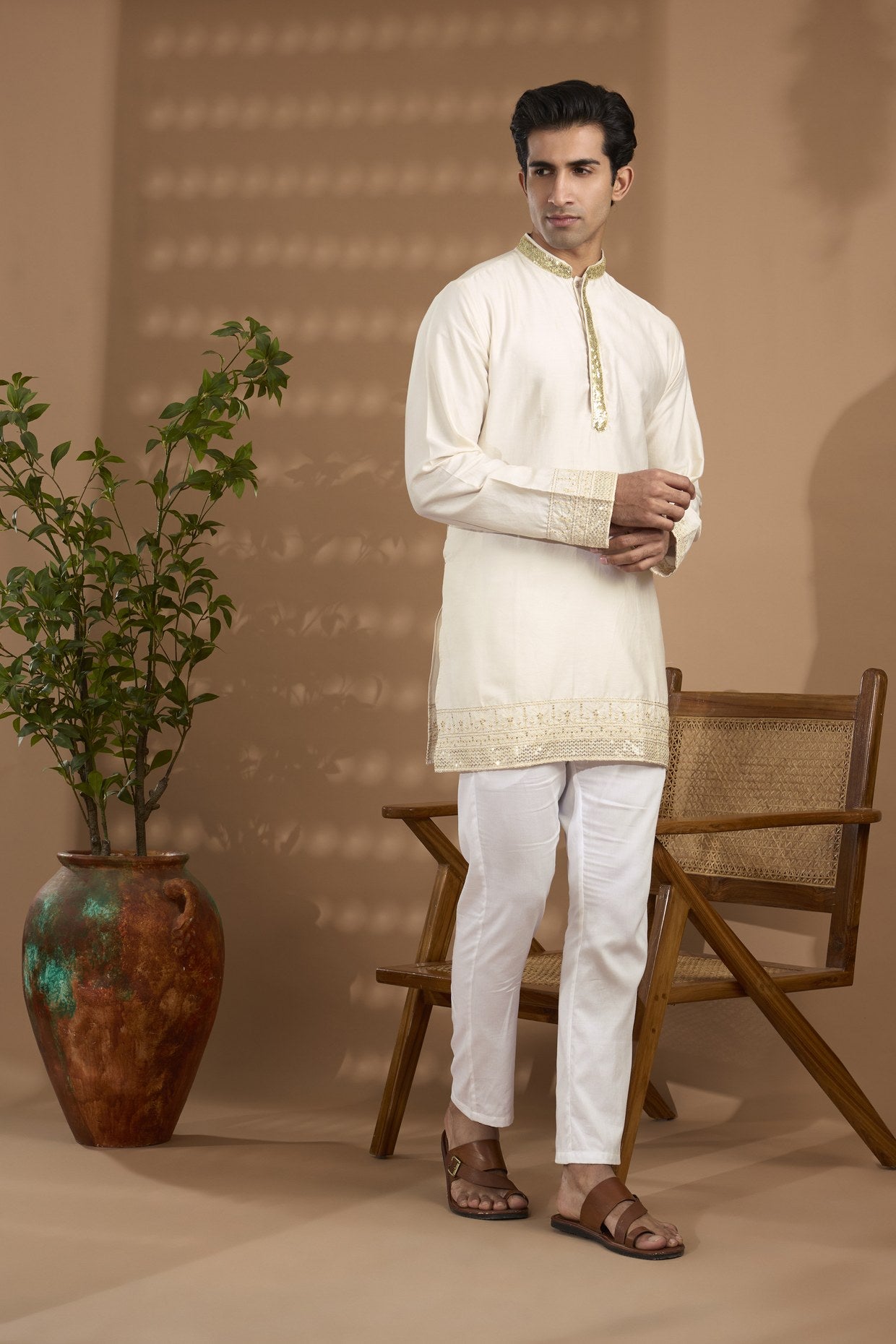 Border Embroidered Kurta Set - Spring Break
