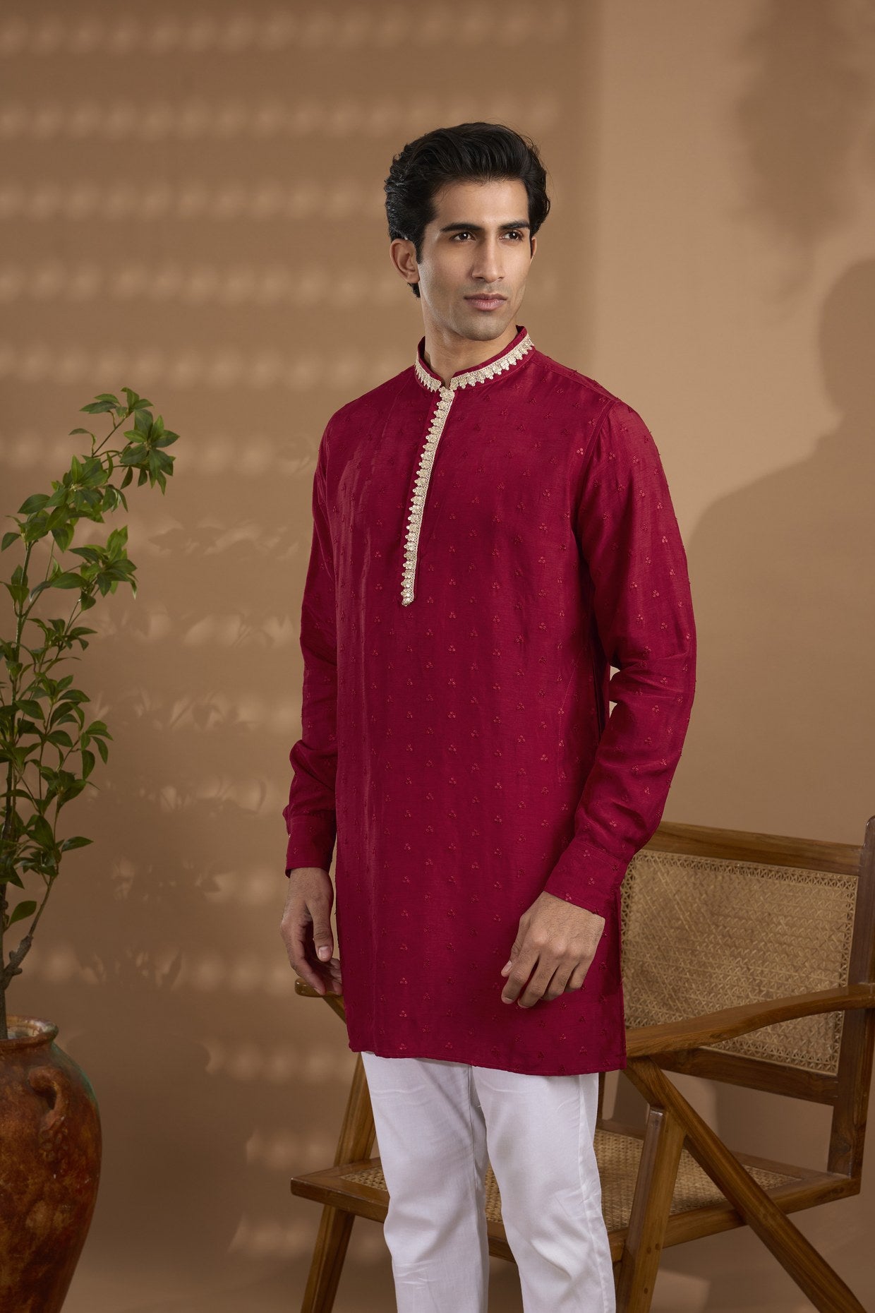 Maroon Embroidered Kurta Set - Spring Break