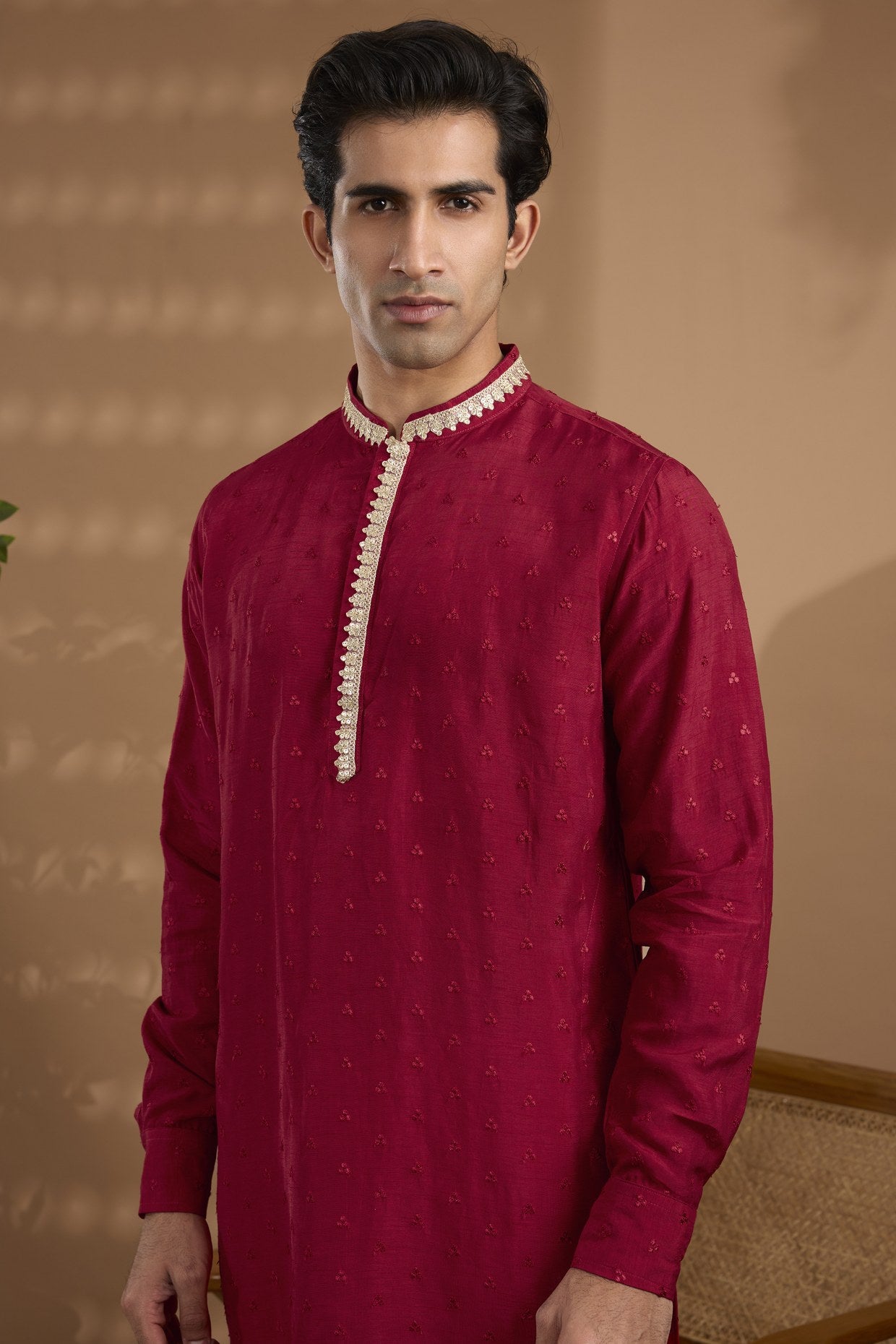 Maroon Embroidered Kurta Set - Spring Break