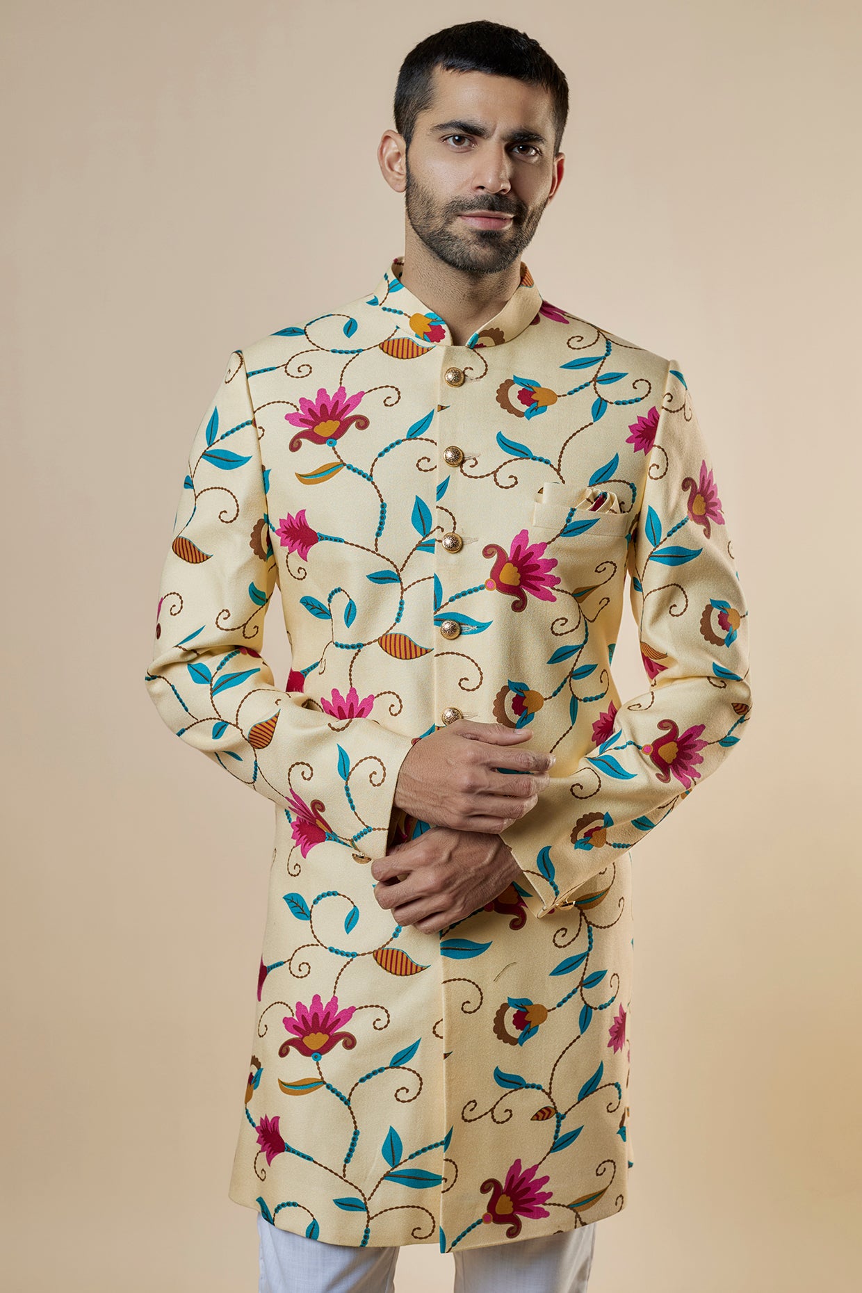 Rayon Printed Sherwani Set