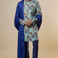 Ice Blue Floral Sherwani Set