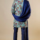 Ice Blue Floral Sherwani Set