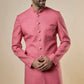 Pink Foil Print Sherwani Set