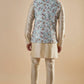 Blue Printed Nehru Jacket