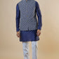 Navy Embroidered Nehru Jacket