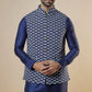 Navy Embroidered Nehru Jacket