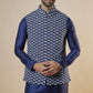 Navy Embroidered Bundi Jacket