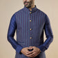 Denim Stripe Jacket Kurta Set