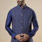 Denim Stripe Nehru Jacket