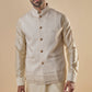 Cream Embroidered Jacket Kurta Set