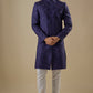 Navy Blue Embroidered Sherwani Set