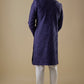 Navy Blue Embroidered Sherwani Set