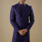 Navy Blue Embroidered Sherwani Set