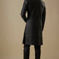 Black Geometric Embroidered Sherwani Set