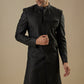 Black Geometric Embroidered Sherwani Set