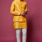 Mustard Cotton Silk Jacket with Kurta Set