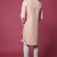 Pink Floral Jacquard Sherwani Set