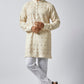 Cream Lucknowi Embroidered Kurta Set