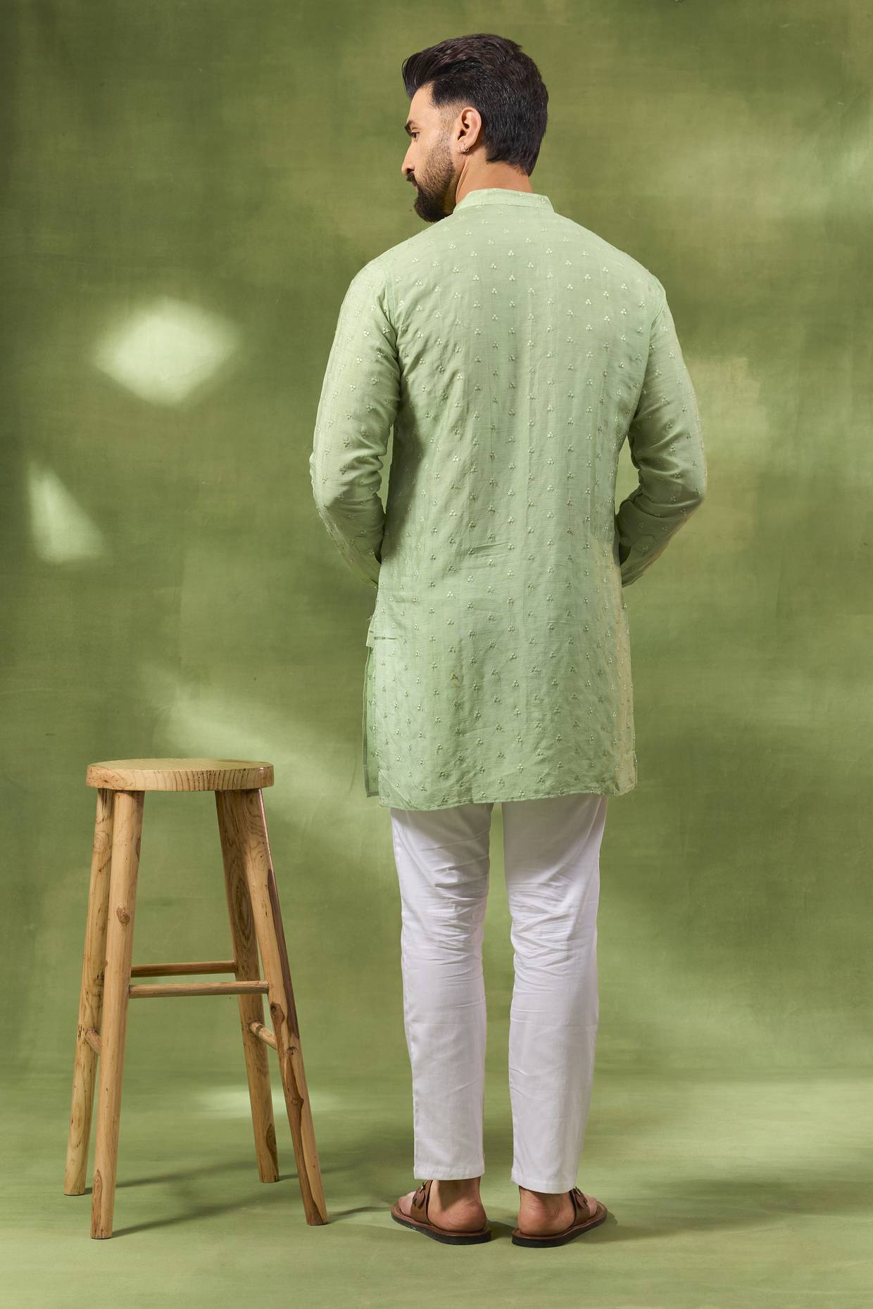 Mint Green Thread Embroidered Kurta Set