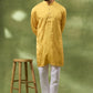 Mustard Border Embroidered Kurta Set