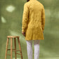 Mustard Border Embroidered Kurta Set