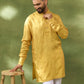 Mustard Border Embroidered Kurta Set