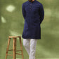 Navy Thread Embroidered Kurta Set