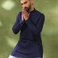 Navy Thread Embroidered Kurta Set