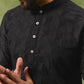Black Geometric Embroidered Kurta Set