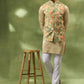 Green Botanical Print Jacket Kurta Set
