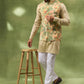 Green Botanical Print Jacket Kurta Set