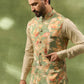 Green Botanical Print Jacket Kurta Set