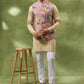 Pink Botanical Print Jacket Kurta Set