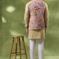 Pink Botanical Print Jacket Kurta Set