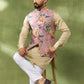 Pink Botanical Print Jacket Kurta Set
