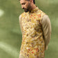 Yellow Botanical Print Jacket Kurta Set
