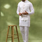 White Jacquard Jacket Kurta Set