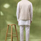 Ivory Jacquard Jacket Kurta Set