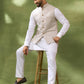Ivory Jacquard Jacket Kurta Set