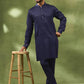 Navy Floral Jacquard Jacket Kurta Set
