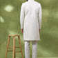 White Jacquard Sherwani Set