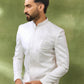 White Jacquard Sherwani Set